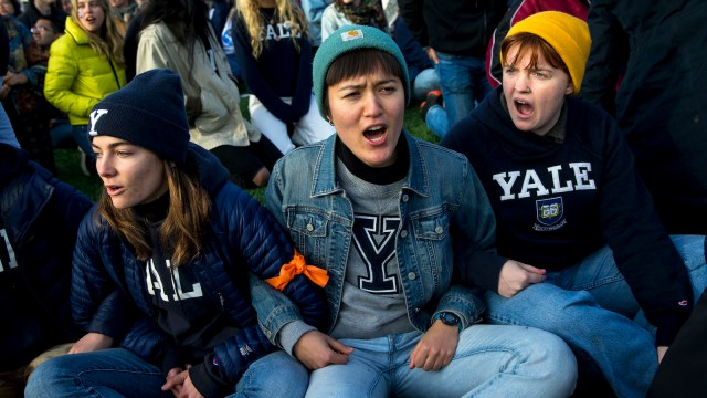 Harvard and Yale Students Protest for Divestment at Football Game