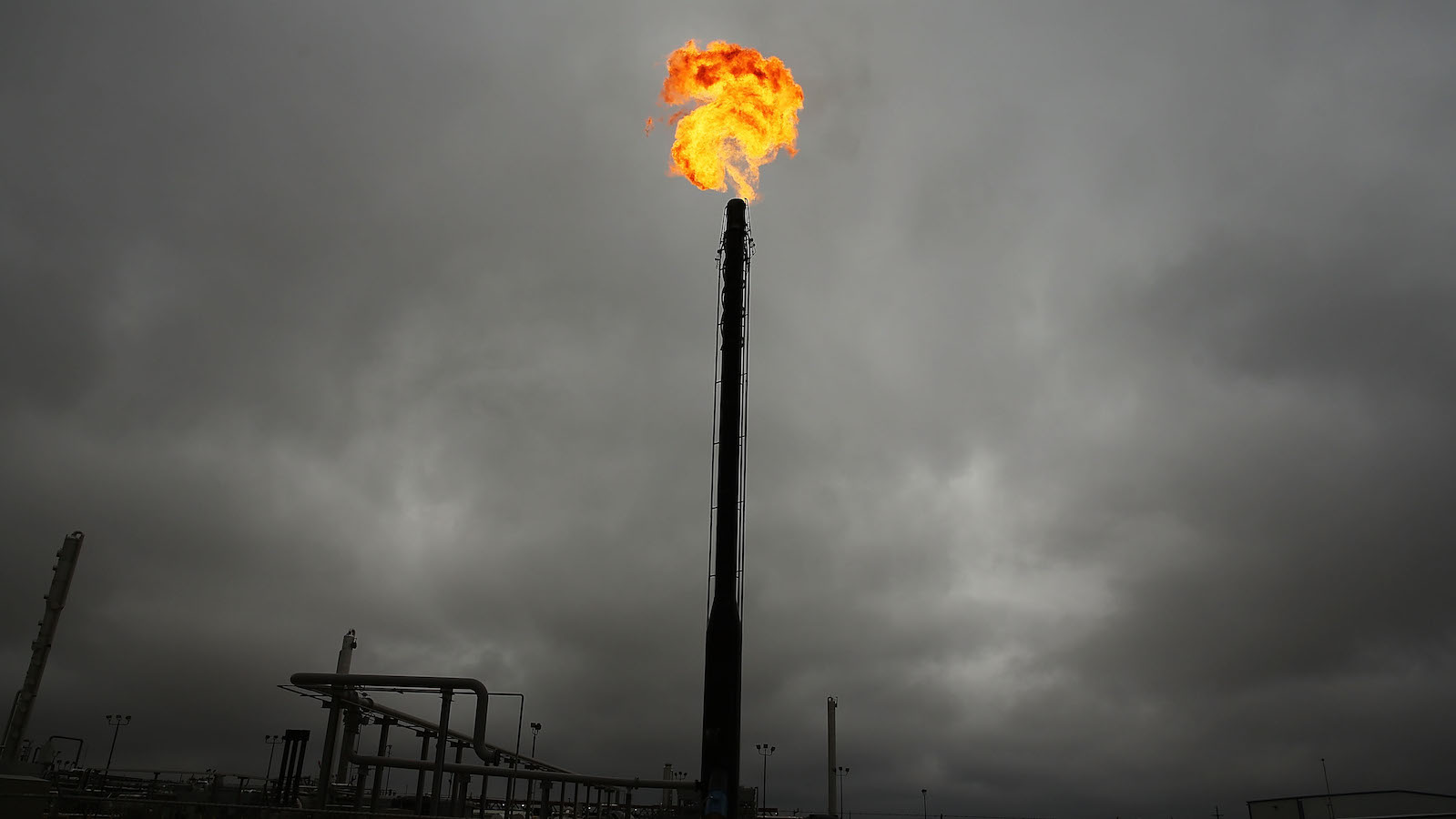 A natural gas flare tower