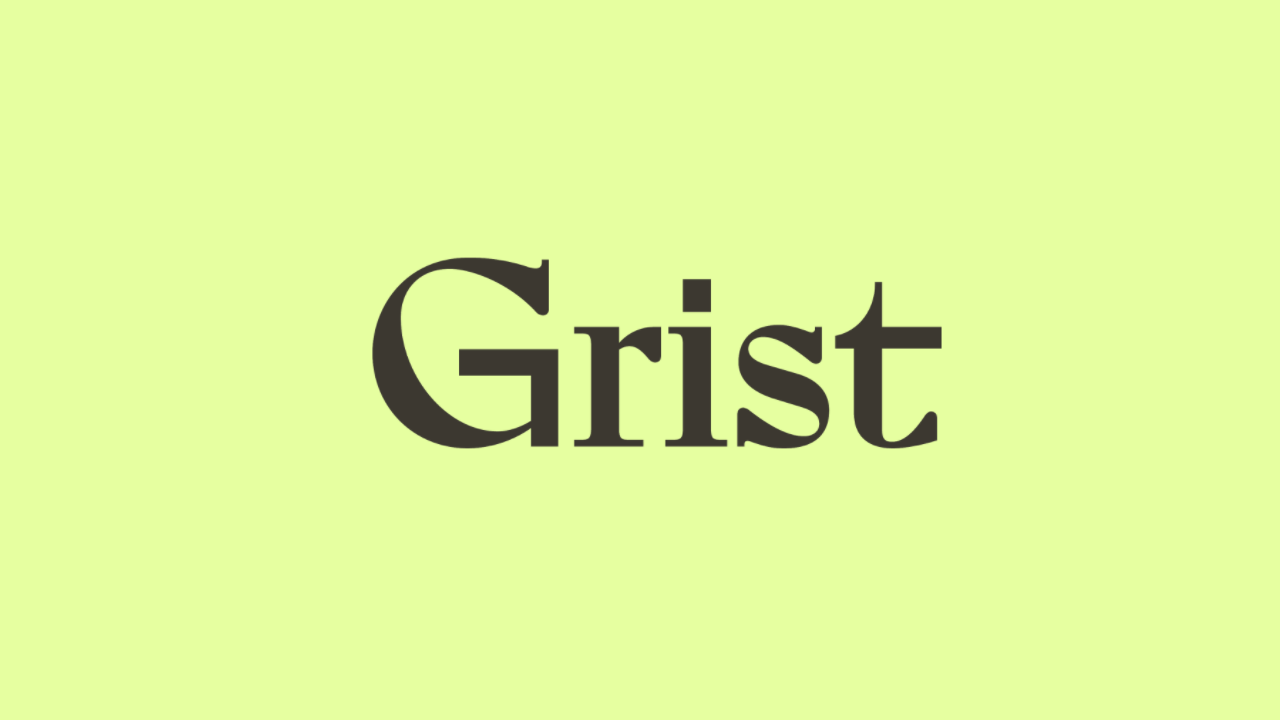 Grist logo on a celery background