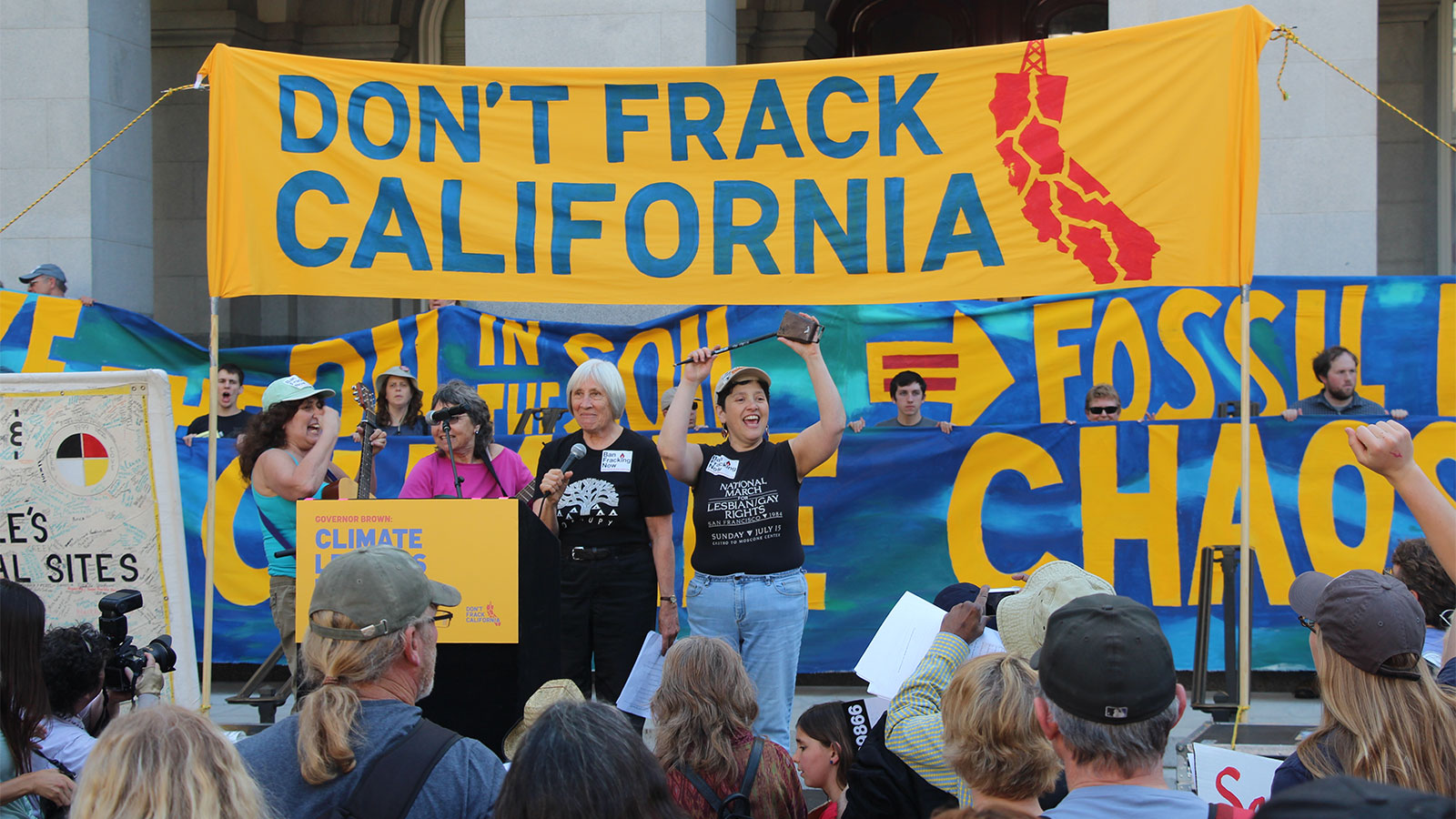 A protest against fracking in California