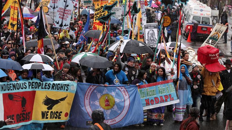 Photo of a Dakota Access Pipeline protest