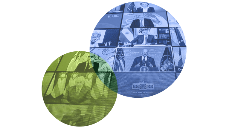 Pictured: Various heads of state as Biden convened a virtual gathering of 40 heads of the world’s most powerful economies attended Biden’s virtual Leaders Summit on Climate Change