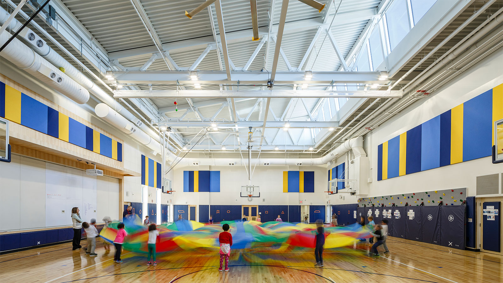 Children playing in a gym