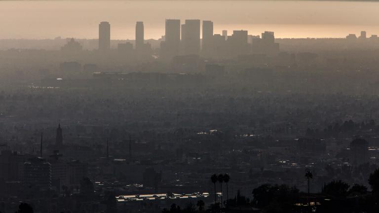 Smog blankets Los Angeles.