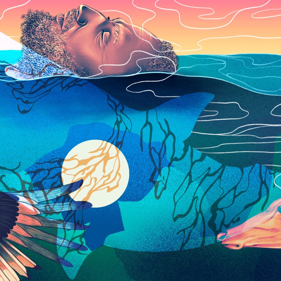 Illustration of spirits communing