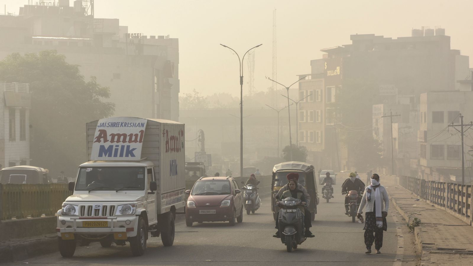 A smoggy sky in Amritsar, India.
