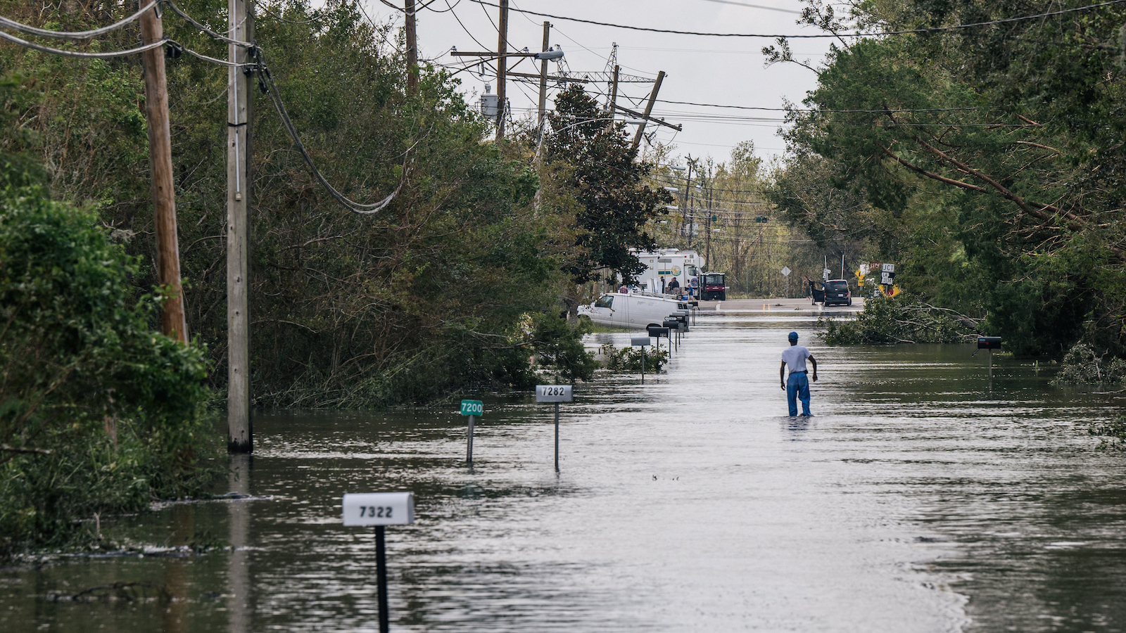 Flooding in Barataria, Louisiana, from Hurricane Ida