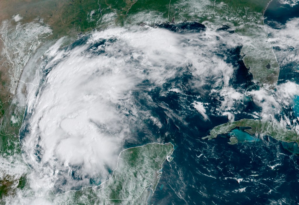 Tropical Storm Nicholas swirls over the Gulf Coast.