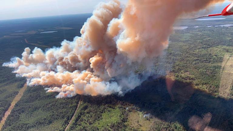 A rapidly growing wildfire in northeastern Minnesota