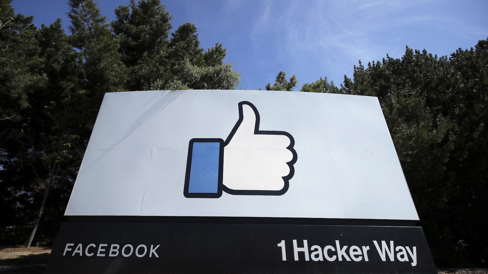The Facebook thumbs-up on a sign