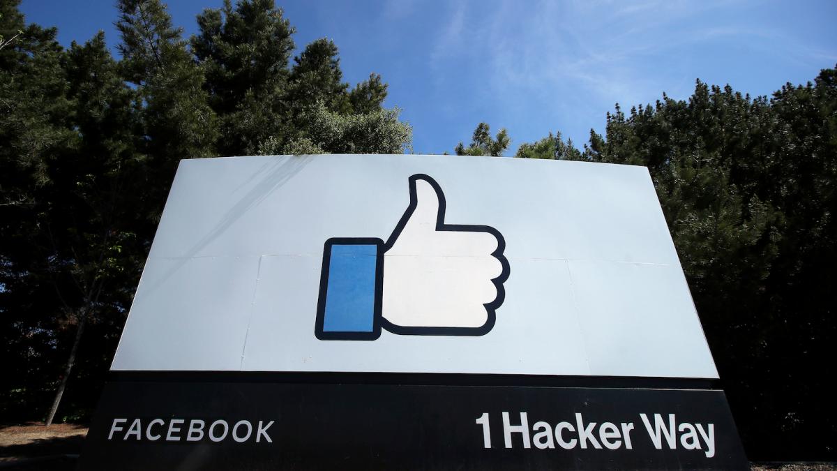 The Facebook thumbs-up on a sign