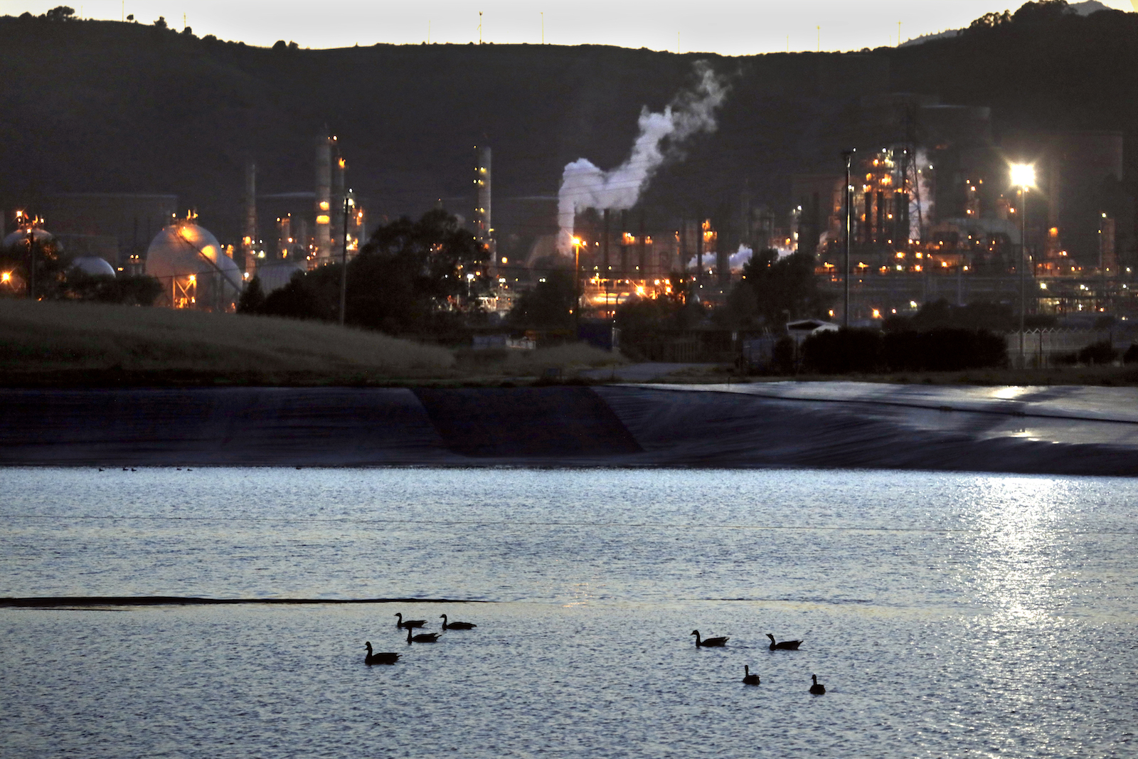 The Chevron facility in Richmond, California is one of more than 400 toxic facilities at risk of major flooding events by 2100.