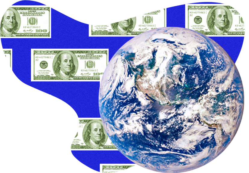 Earth with money