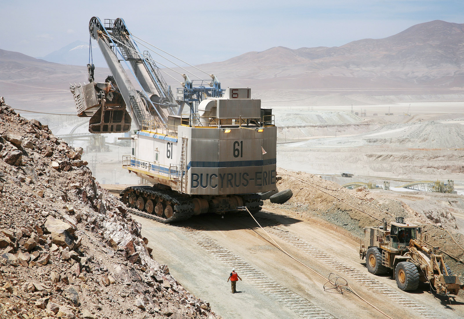 Heavy machinery at a copper mine