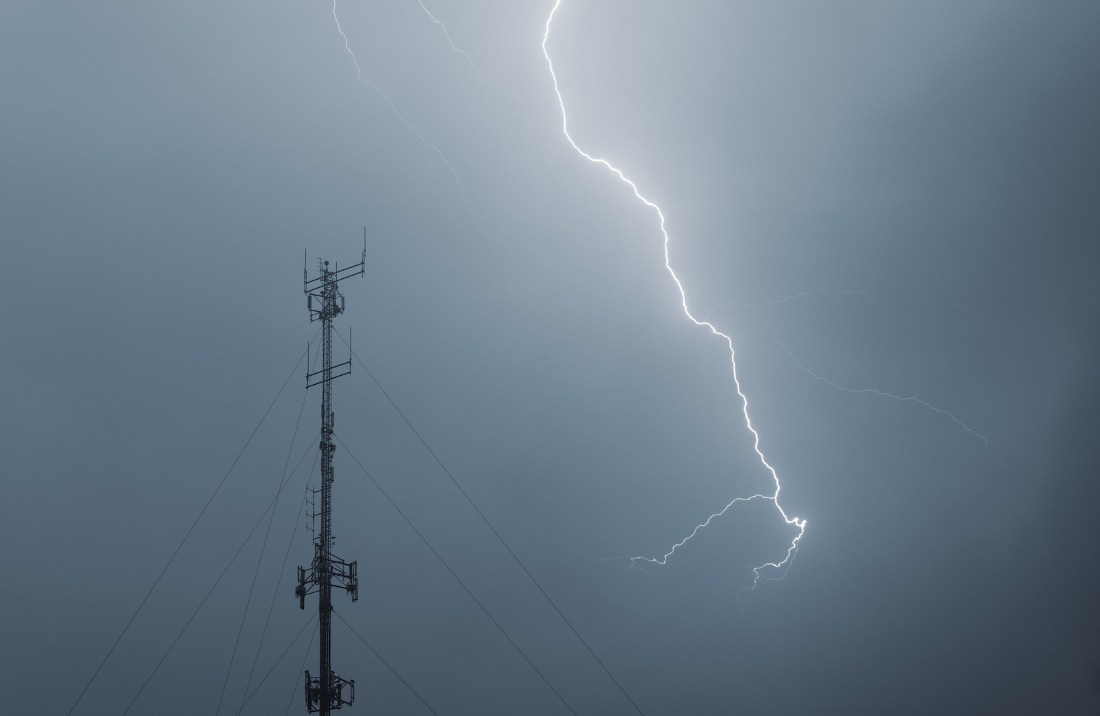 Lightning Strike Near Cellular Tower