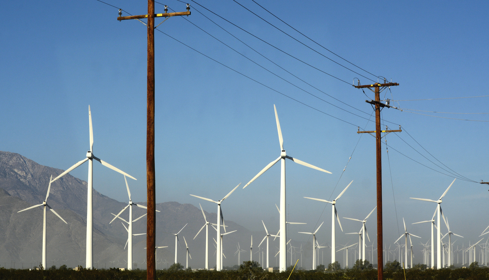 Wind turbines located near transmission lines