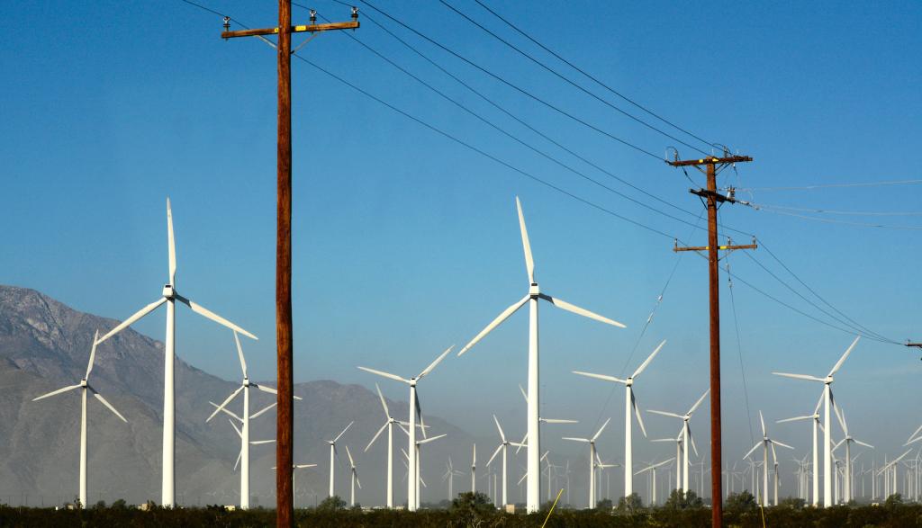 Wind turbines located near transmission lines