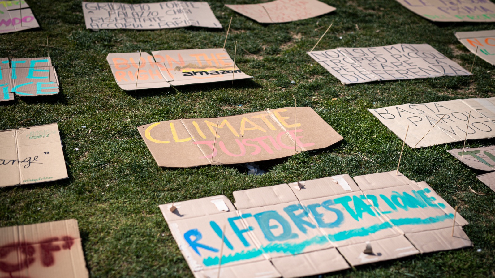 climate activists signs