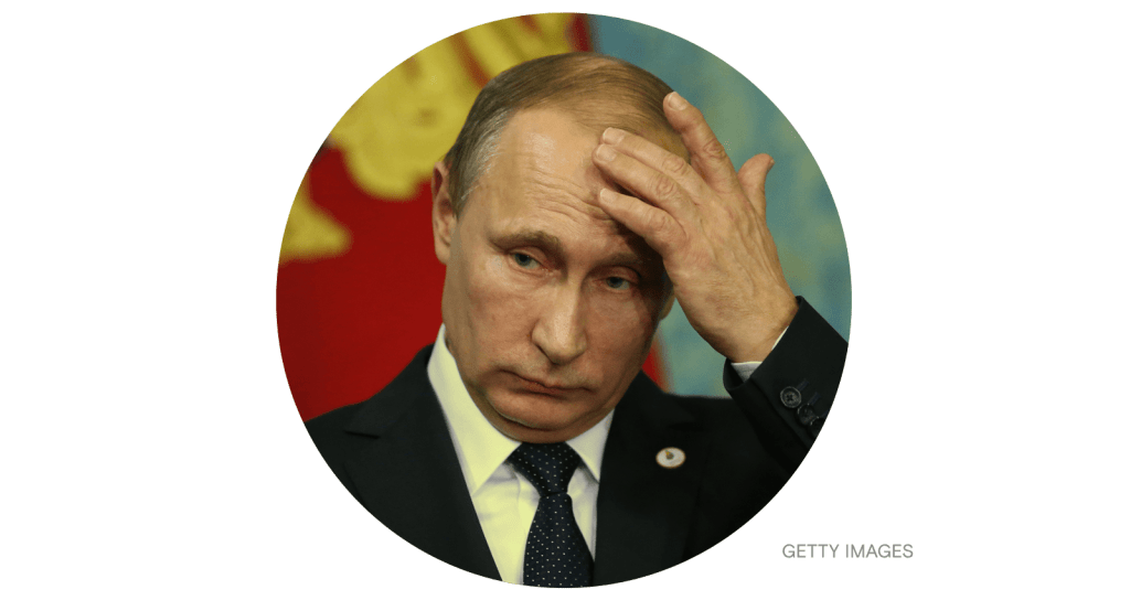 Putin holds his head