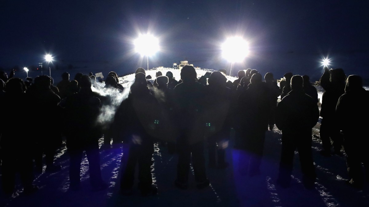 photo of a Dakota Access Pipeline protest in November 2016