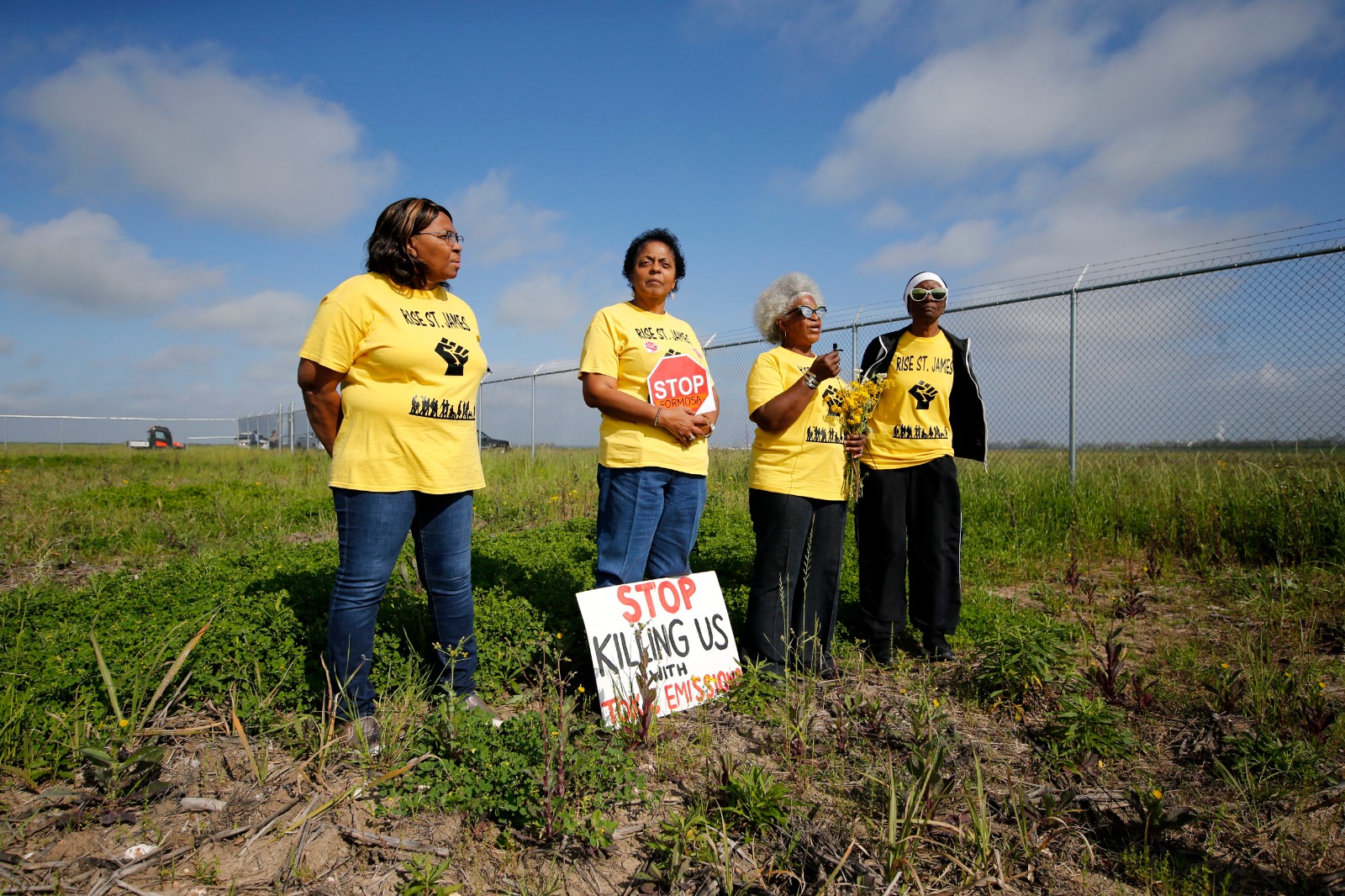 Members of Rise St. James protest new chemical developments.