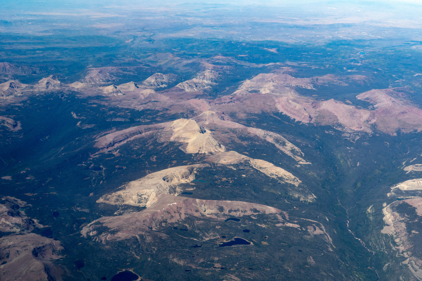 An aerial view of the Uinta Mountains