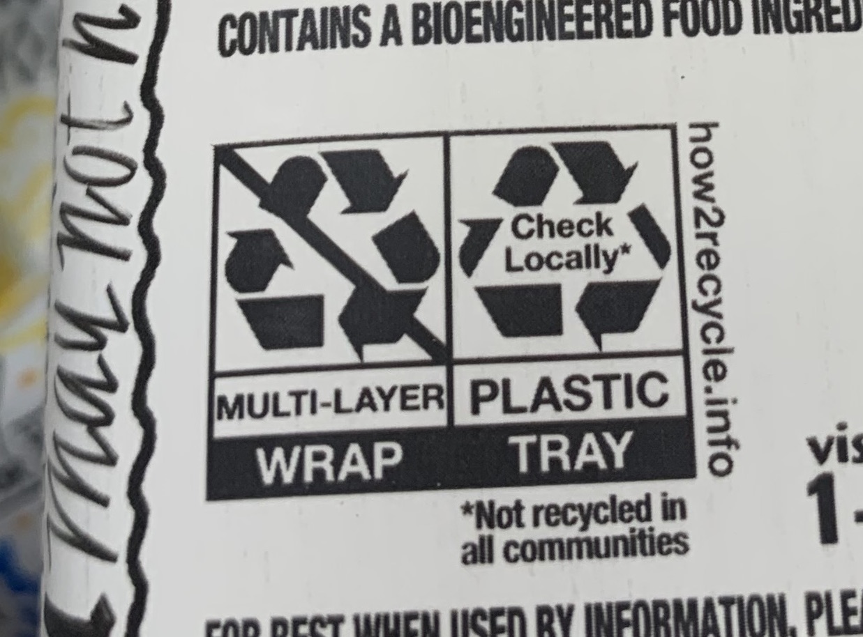 Recycling labels on a white background