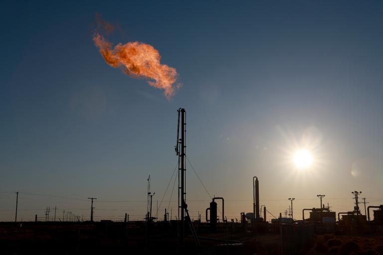 Natural gas is flared off during an oil drilling operation in the Permian Basin oil field on March 12, 2022 in Midland, Texas. President Joe Biden imposed a ban on Russian oil, the world’s third-largest oil producer, which may mean that oil producers in the Permian Basin will need to pump more oil to meet demand. The Permian Basin is the largest petroleum-producing basin in the United States.