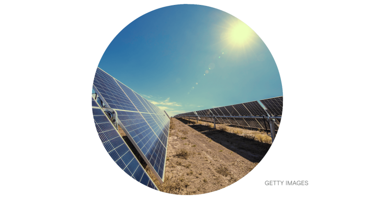 A solar farm in Central California