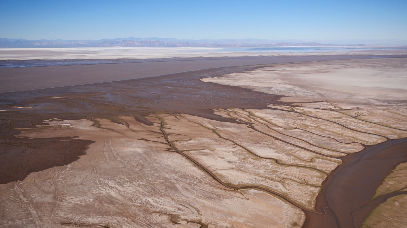 The dried-up Colorado River Delta near the Sea of Cortez.