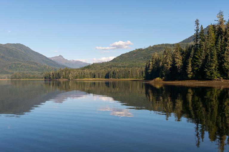View of Hobart Bay off Stephens Passage in Tongass National Forest, Southeast Alaska, USA.