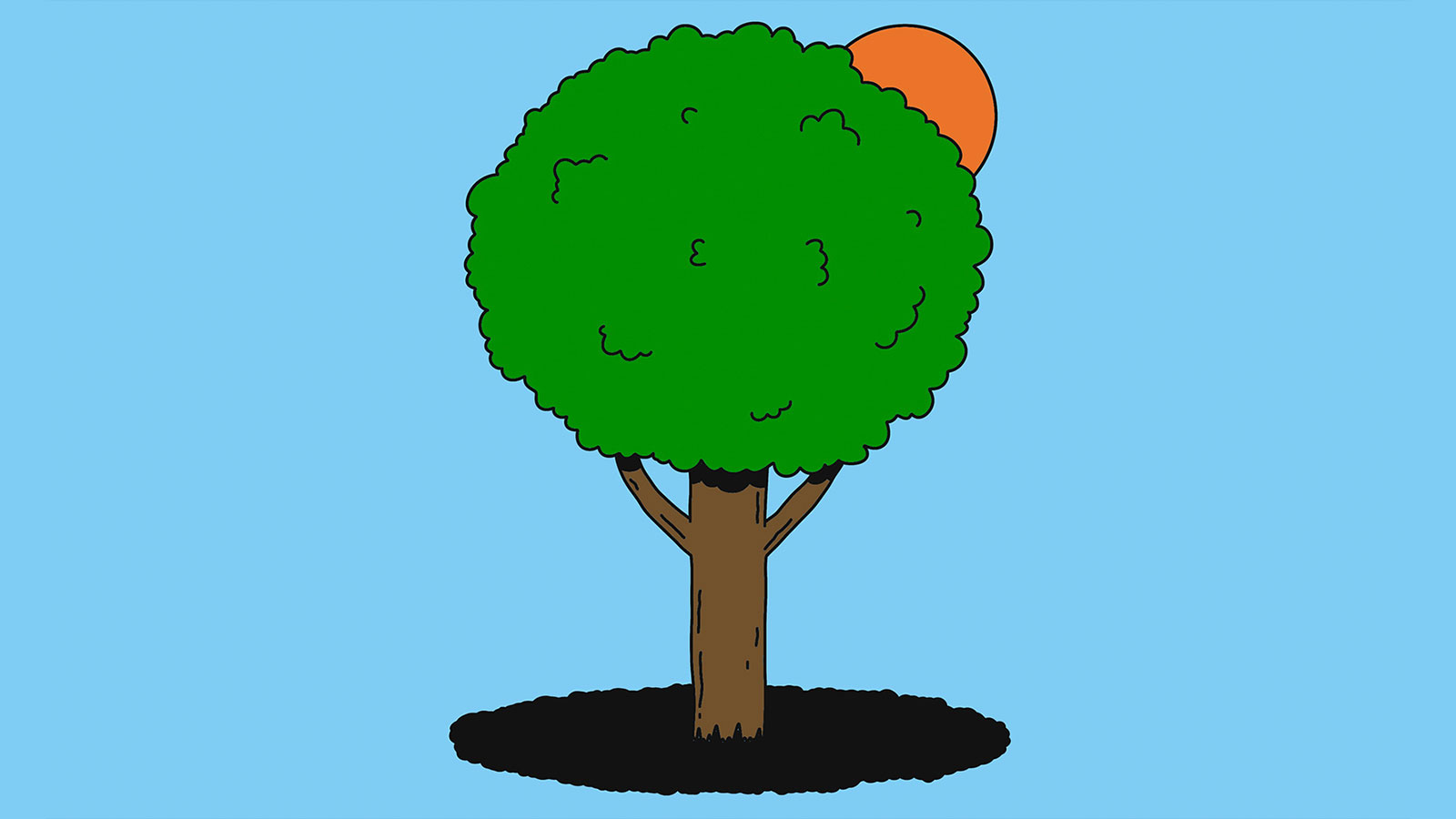 Illustration of a tree blocking out the sun
