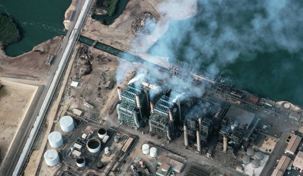Smoke billows from Guayanilla Petrochemical plant in Puerto Rico.