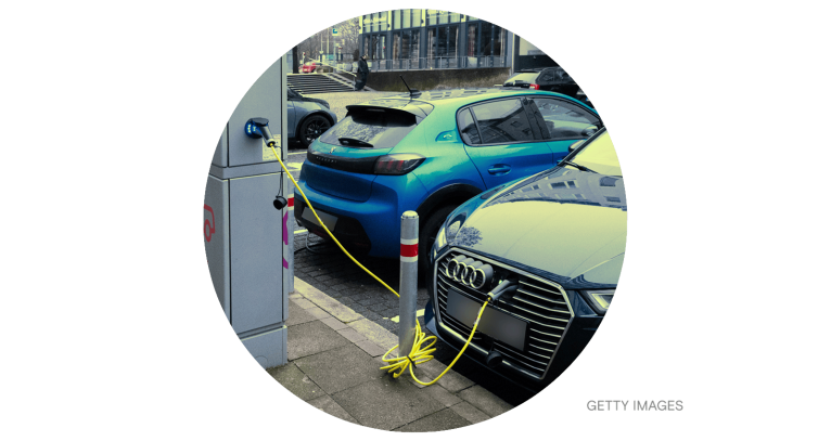 A public charging station for electric cars in Hanover