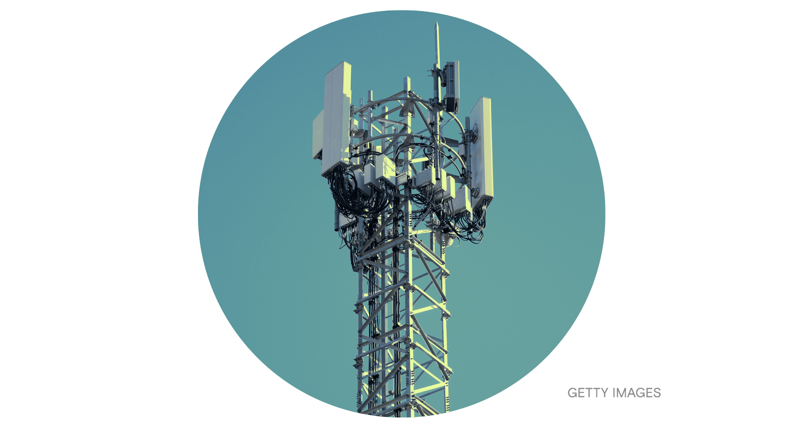 A 5G mobile phone mast in Cardiff, United Kingdom