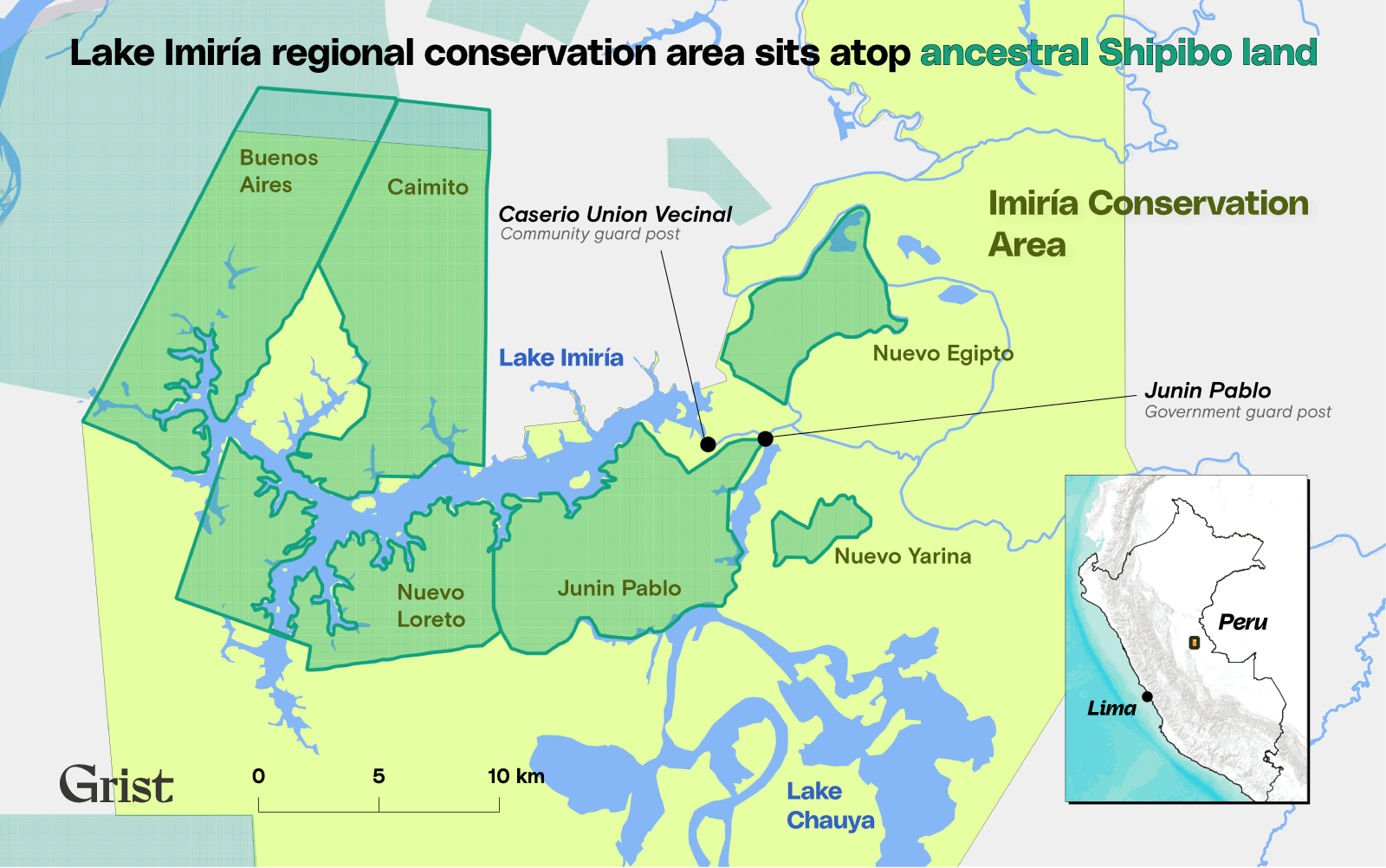 Map of the Área de Conservación Regional Imiría