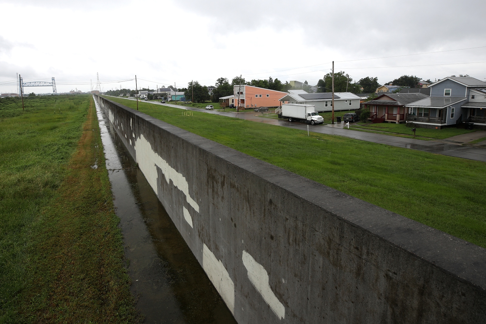 A rebuilt levee wall in the Lower Ninth Ward of New Orleans. The U.S. Army Corps of Engineers has spent billions of dollars on new levees and flood walls in Louisiana since Hurricane Katrina.
