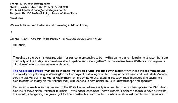 an email with text suggesting fake reporters