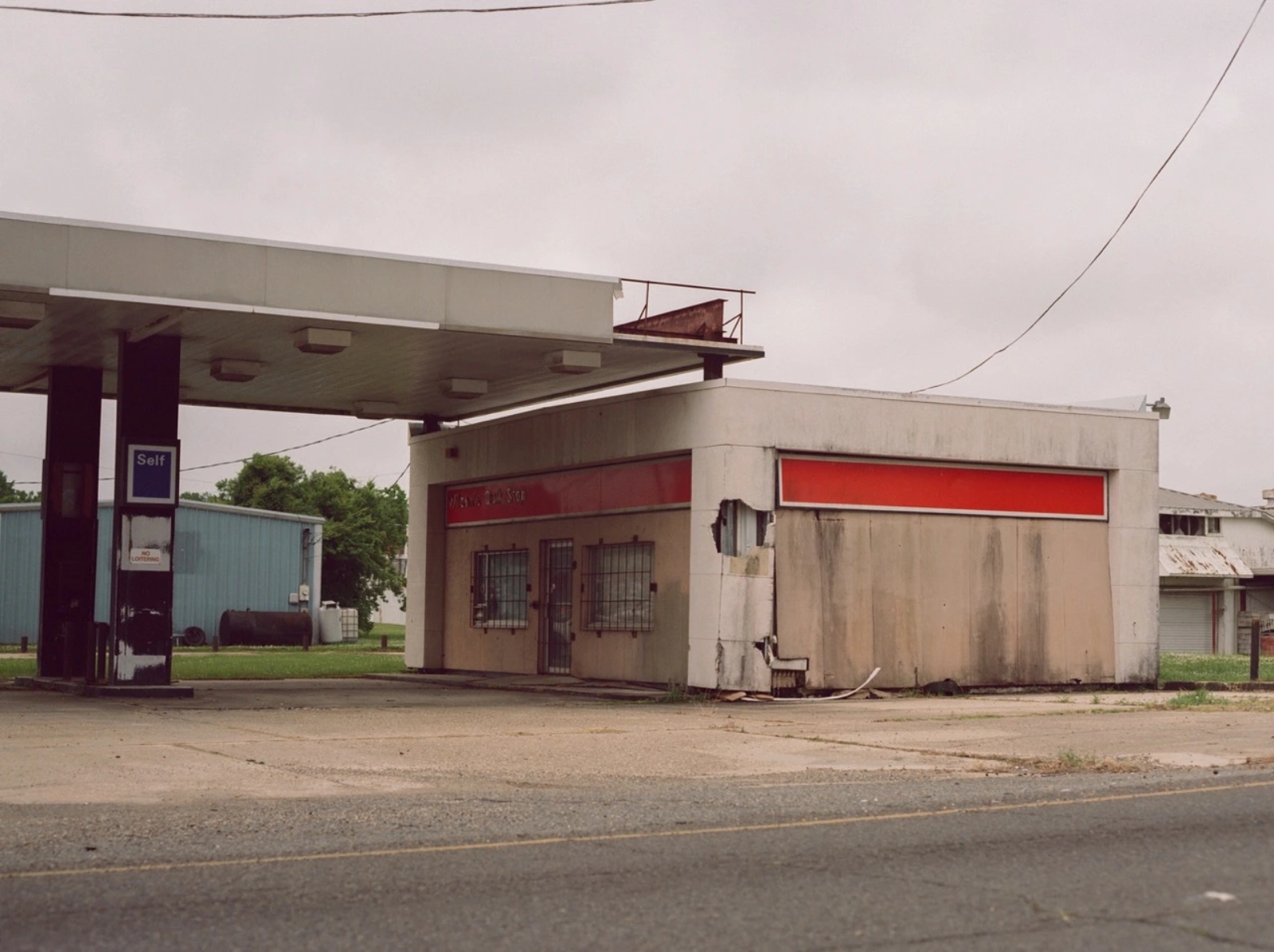 An abandoned gas station