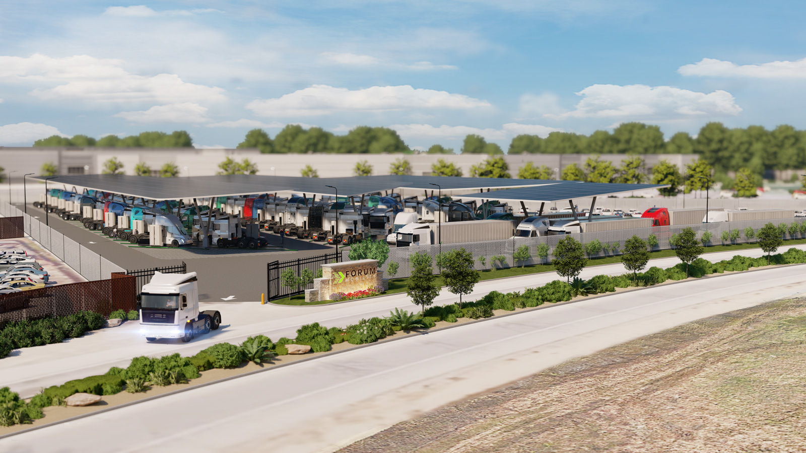 Forum Mobility electric truck depot in Livermore, California