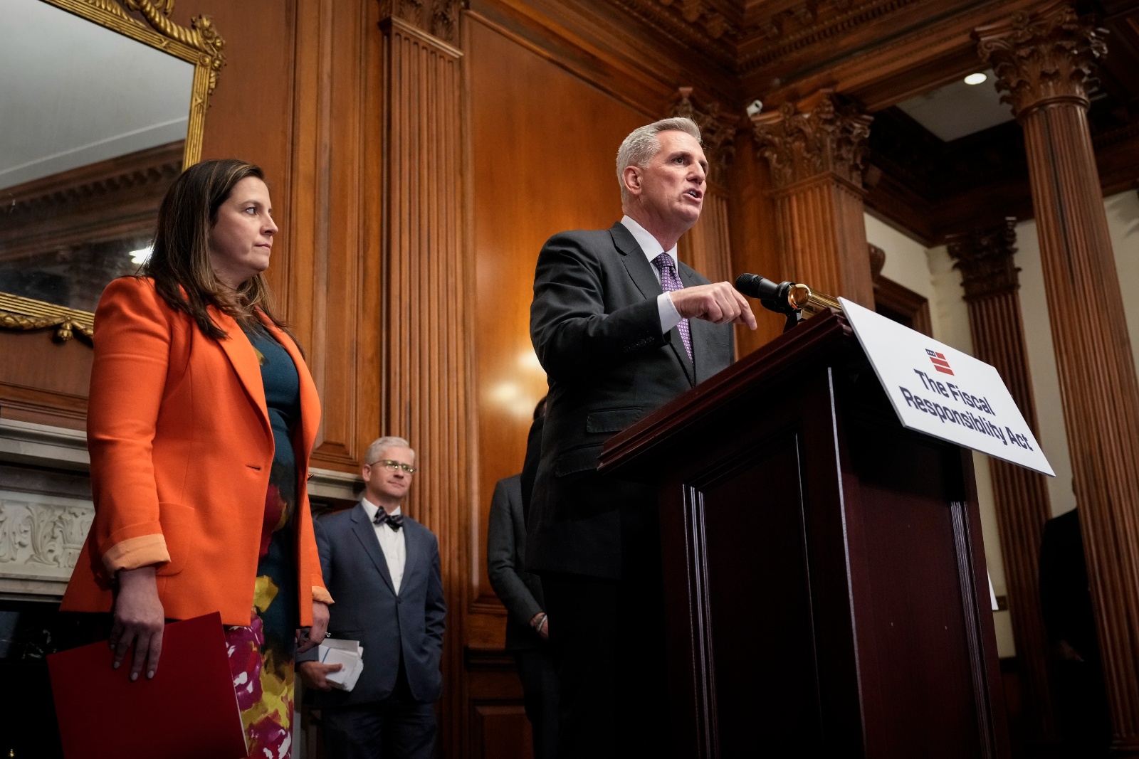 Speaker of the House Kevin McCarthy (R-CA) speaks at a news conference in Washington, D.C., after the House passed the Fiscal Responsibility Act to raise the debt ceiling on May 31, 2023.
