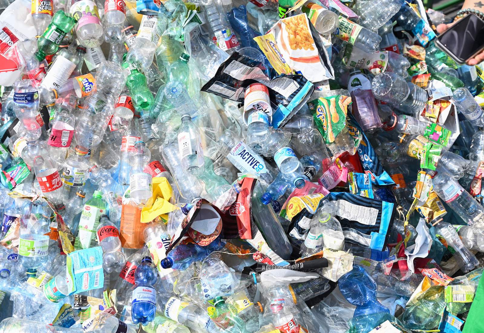 Plastic trash in a pile