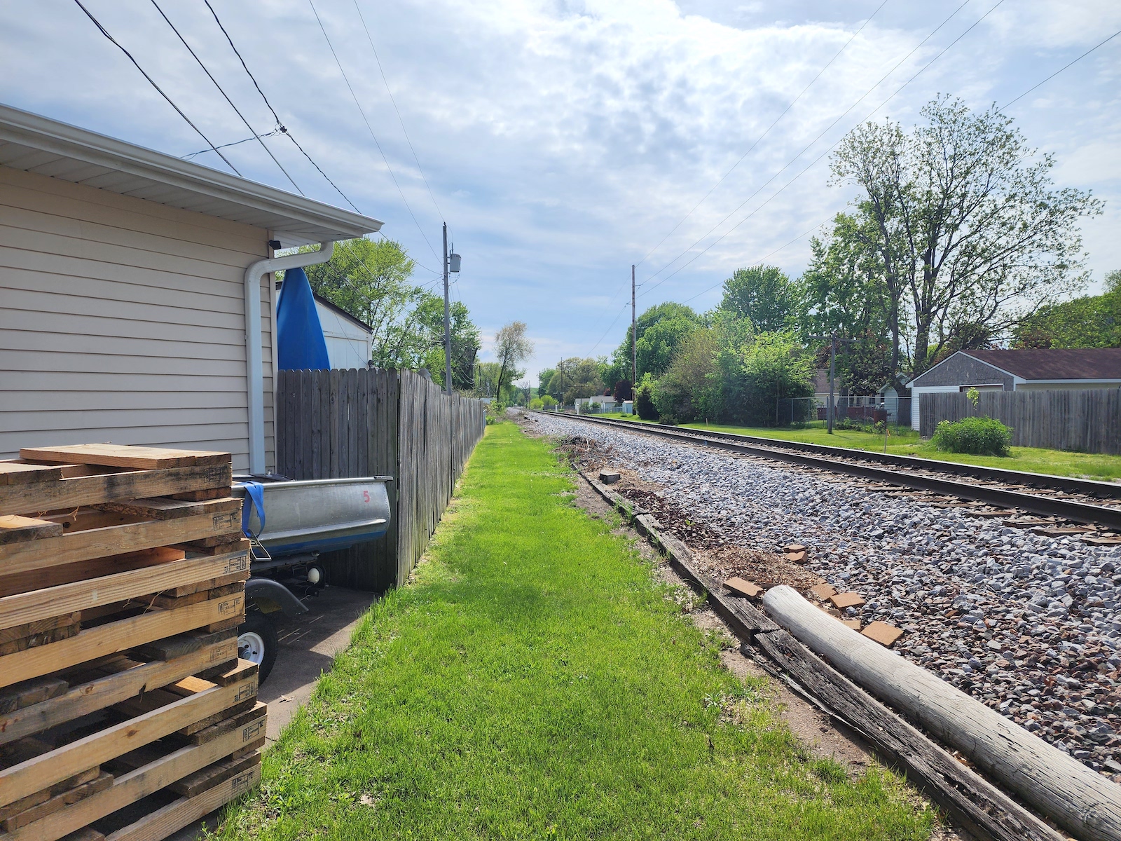 railroad tracks near backyard fences