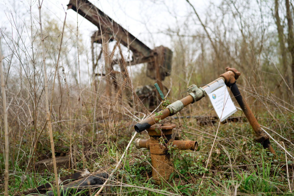 A rusty orphaned well in Louisiana