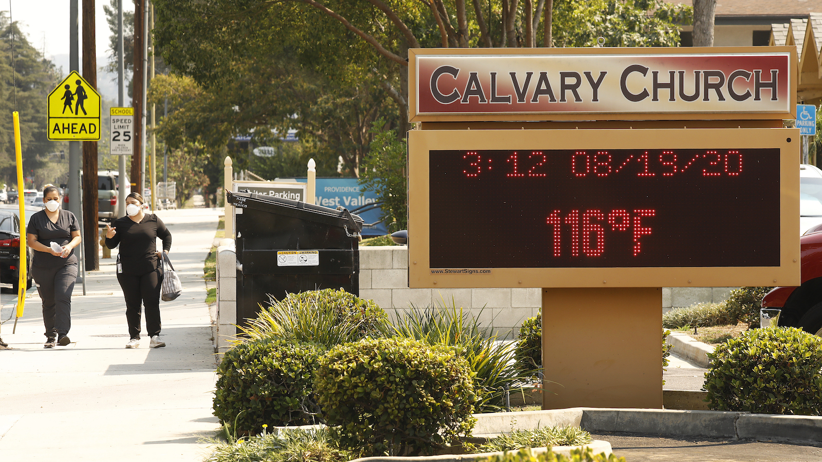 church sign reads 116 degrees F
