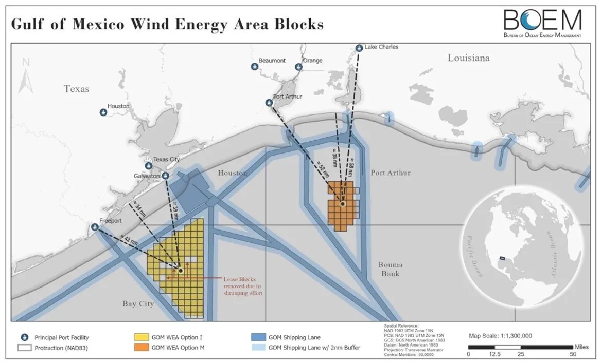 A map of wind energy blocks.