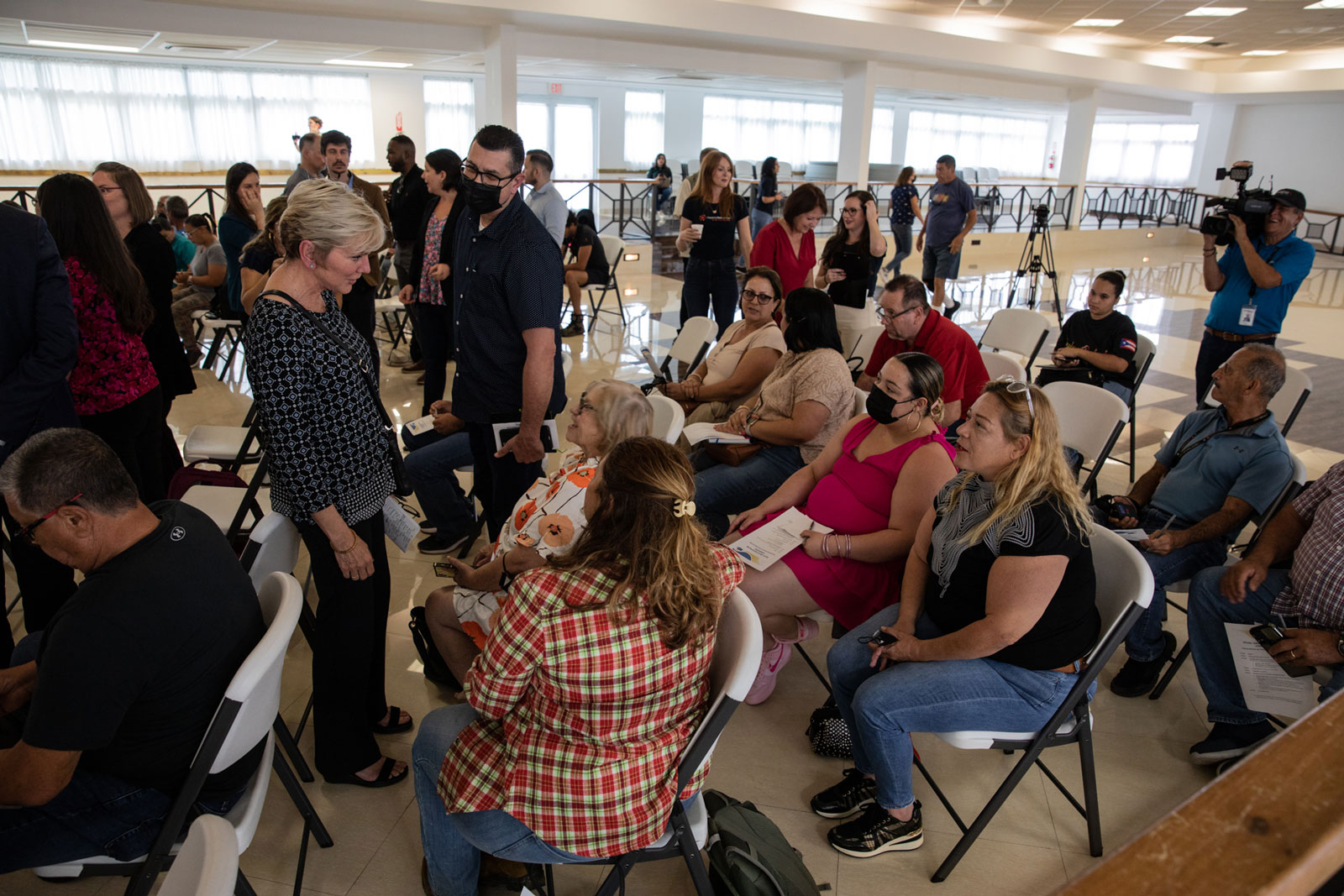 Secretary Granholm consults with community members at a town hall in Orocovis, Puerto Rico, in March.