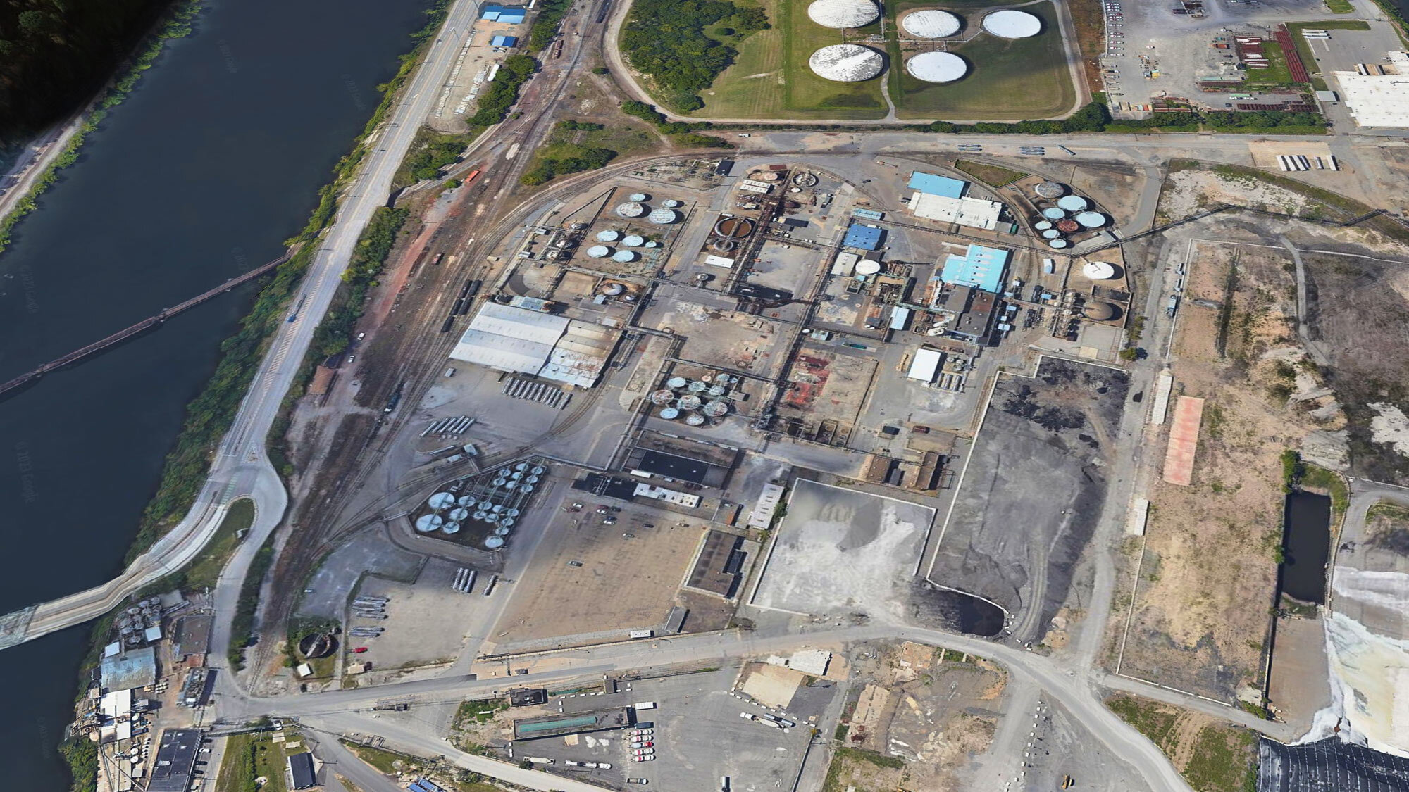 The former site of the Shenango Coke Works in Pittsburgh is seen in an aerial shot.
