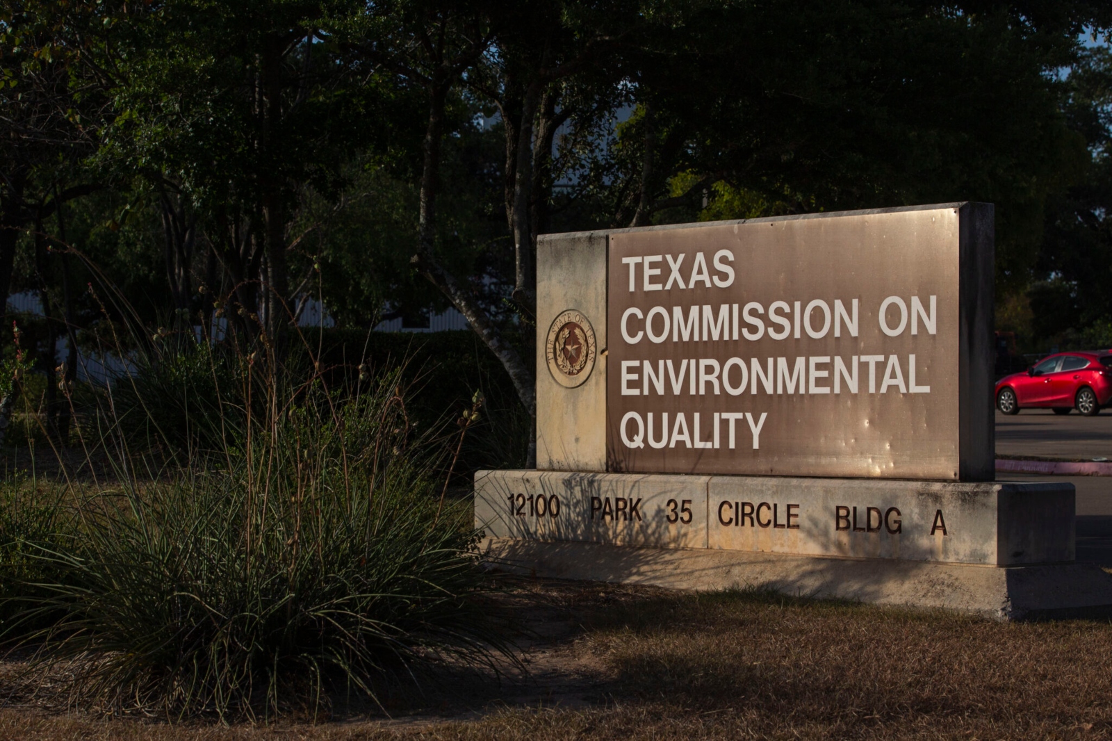 A sign that reads: Texas Commission on Environmental Quality.