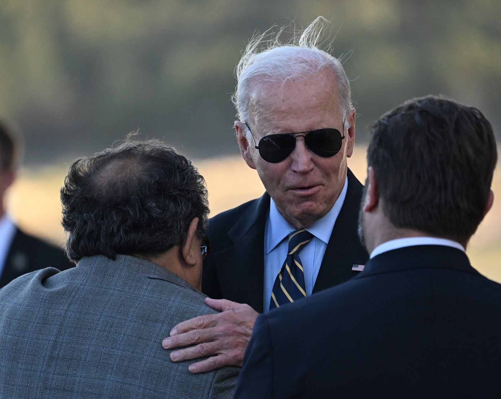 Biden, hug sunglasses